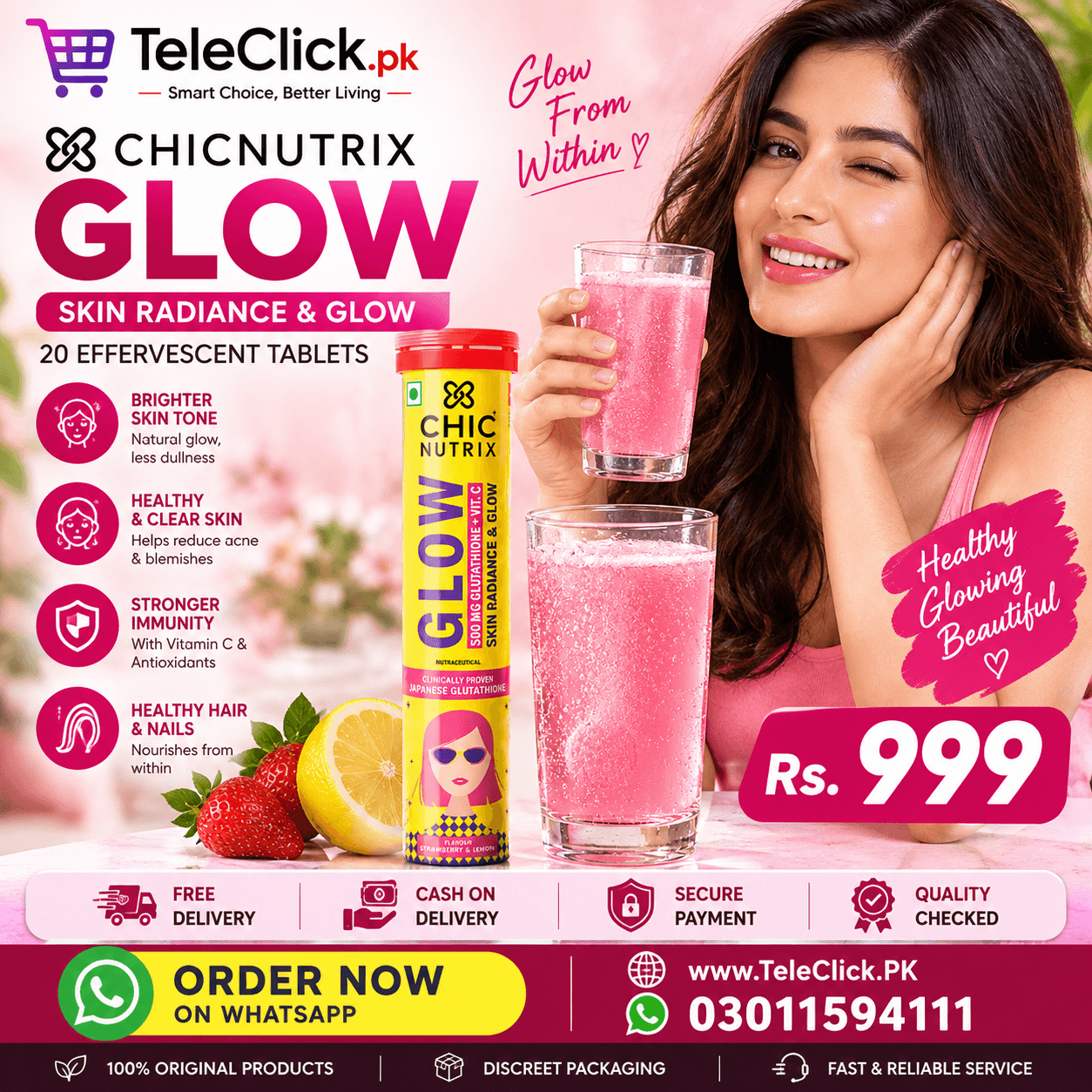 Chicnutrix Glow – 20 Effervescent Tablets